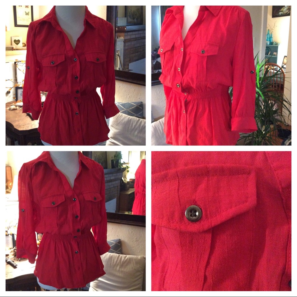 Summer red blouse